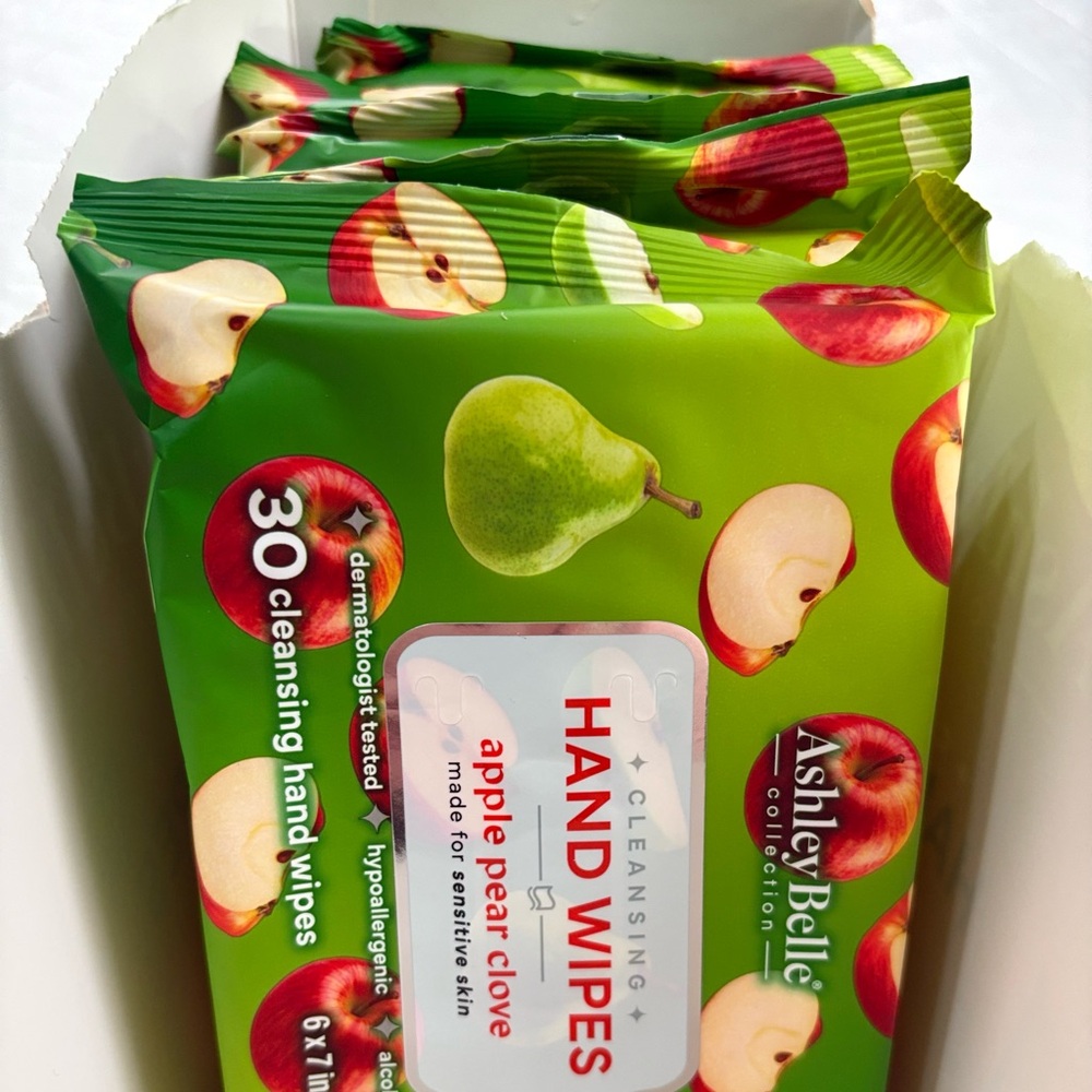Ashley Belle Apple Pear Clove Cleansing Hand Wipes 5-Pack Bundle